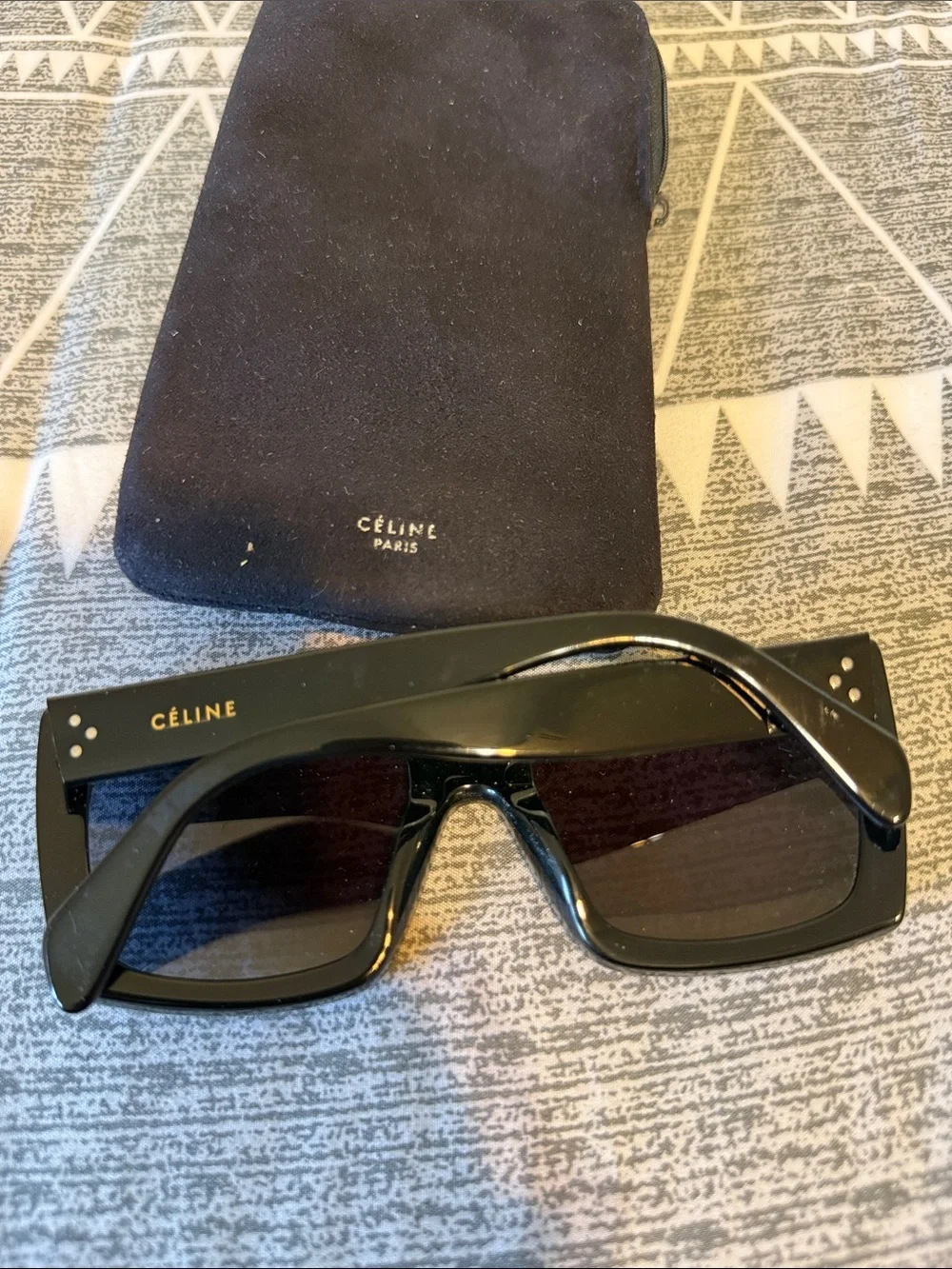 Celine Black Square Oversized Sunglasses